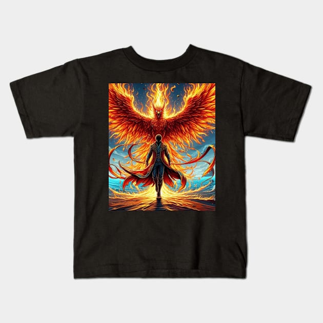 Astral Phoenix Kids T-Shirt by sonnycosmics